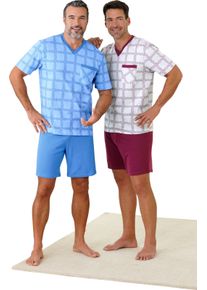 Panske Kr&aacute;tk&aacute; pyžama modr&aacute;+bord&oacute; ,velikost 60/62