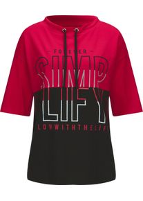 Damske Tričko s kr&aacute;tk&yacute;m ruk&aacute;vem a n&aacute;pisem červen&aacute;-čern&aacute;-potisk ,velikost 38