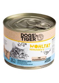 6&times;200g Dogs'n Tiger Adult Cat - kuřec&iacute; a losos&iacute; požitek