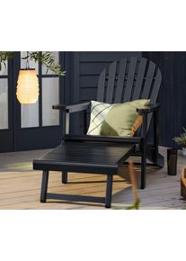 Tchibo - Zahradní křeslo Adirondack s výsuvnou podnožkou - barva: černá