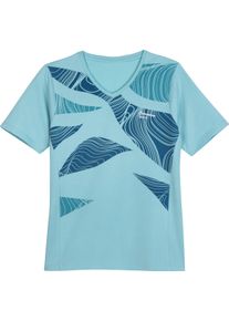 Damske Sportovn&iacute; tričko s pod&iacute;lem streče akvamar&iacute;nov&aacute;-vzor ,velikost 52/54