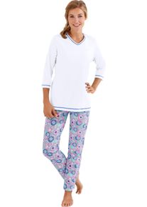 Damske Pyžamové tričko s kontrastními ozdobnými švy bílá ,velikost 48/50