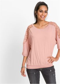 Oversize tričko z visk&oacute;zov&eacute; směsi | Růžov&aacute; | Vel. 32/34 (XS) | visk&oacute;za| bonprix