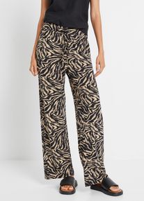 Žerzejov&eacute; kalhoty ze spl&yacute;vav&eacute; visk&oacute;zy | Čern&aacute; | Vel. 36/38 (S) | visk&oacute;za| bonprix