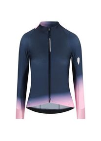 Q36.5 Women's Gregarius Hybrid Collar Fade L/S Jersey Cycling jersey Women (XS, blue)