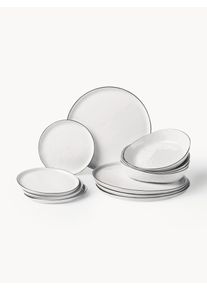 Broste Copenhagen Sada ručně vyrobeného porcelánového nádobí Salt, pro 4 osoby (12 dílů) Bílá Porcelán Pro 4 osoby (12 dílů)