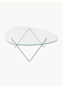 Gubi Oválný konferenční stolek se skleněnou deskou Pedrera Transparentní, Stříbrná Sklo, Kov Š 106 cm, H 93 cm