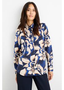 C&Amp;A Saténová halenka-s květinovým vzorem, Modré, Größe: 36