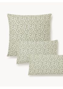 Bavlněný povlak na polštář se sepraným efektem s jemným květinovým vzorem Nolana Zelená Bavlna, Renforcé Š 45 cm, D 110 cm | Westwing Collection