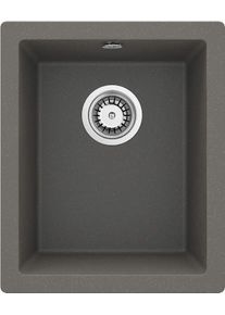 DEANTE Ella antracitově metalick&aacute; Granitov&yacute; dřez, jednokomorov&yacute;, mont&aacute;ž pod desku ZREXT10C