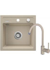 DEANTE Zorba sandy Granitov&yacute; dřez včetně baterie, 1 bowl ZQZA7103