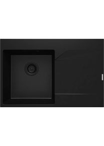 DEANTE Evora čern&yacute; granitov&yacute; dřez, 1-bowl s odkap&aacute;vac&iacute; plochou vpravo ZQJ_N11P