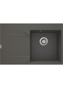 DEANTE Evora antracitov&yacute; metalick&yacute; granitov&yacute; dřez, 1-bowl s odkap&aacute;vac&iacute; plochou vlevo ZQJ_T11L