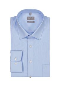 Velk&eacute; Velikosti - OLYMP - Luxor, Comfort Fit, jednobarevn&aacute; ko&scaron;ile s extra dlouh&yacute;m ruk&aacute;vem - 42SL - Světle Modr&aacute;