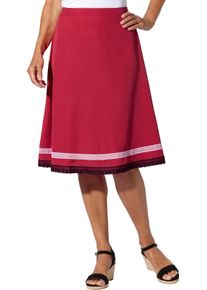 Damske Krojová sukně s krajkovým páskem na dolním lemu červená-černá ,velikost 40