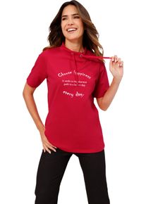 Damske Tričko s kr&aacute;tk&yacute;m ruk&aacute;vem a &scaron;ir&scaron;&iacute;m stoj&aacute;čkem jahodov&aacute; ,velikost 44