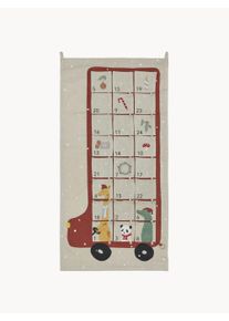 Oyoy Living Design Adventní kalendář Bus Blitzen Béžová, Červená Bavlna Š 52 cm, D 104 cm
