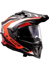 LS2 MX701 Explorer Carbon Frontier II, adventure helmet , color: Black/Orange/Grey , size: L
