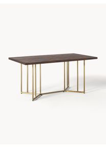 Jídelní stůl z mangového dřeva se vzorem rybí kosti Luca, v různých velikostech Zlatá Dřevo, Masivní dřevo Š 160 cm, H 90 cm | Westwing Collection
