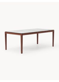 Jídelní stůl s deskou v mramorovém vzhledu Jackson, různé velikosti Hnědá Dřevo, Masivní dřevo Š 200 cm, V 100 cm | Westwing Collection