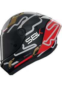 Nolan X-804 RS Ultra Carbon SBK 360, full face helmet , color: Carbon/Black/Red/Grey/Gold , size: S