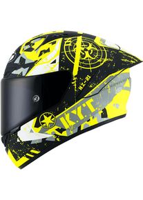 KYT NZ-Race Blazing, full face helmet , color: Matt Yellow/Black/White/Grey , size: L