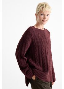 C&Amp;A Svetr-s copánkovým vzorem, Červené, Größe: XS