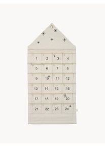 ferm LIVING Adventní kalendář z bavlny Star Béžová, Černá Bavlna, Látka Š 50 cm, V 100 cm