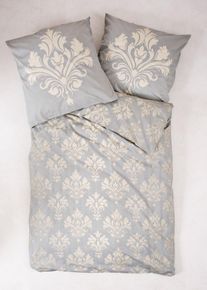 Souprava povlečení s ornamenty z perkálu | Šedá | Vel. 135x200 cm | 100% bavlna| bonprix