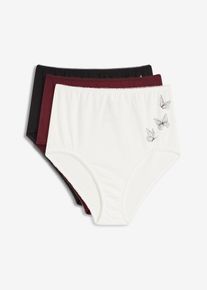 Vysok&eacute; kalhotky s organickou bavlnou (3 ks v balen&iacute;) | Hněd&aacute; | Vel. 48/50 (XL) | bonprix