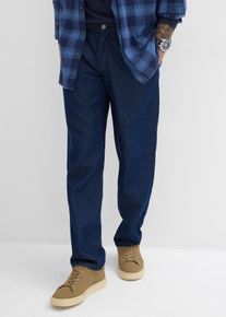 Džíny Loose Fit se sklady v pase Straight | Modrá | Vel. 36 | 100% bavlna| bonprix