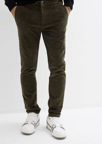 Strečové manšestrové kalhoty bez zapínání Regular Fit | Zelená | Vel. 46 | manšestr| bonprix