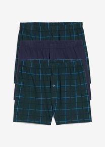 Volné žerzejové boxerky z bavlny (3 ks v balení) | Zelená | Vel. 12 (5XL) | bonprix