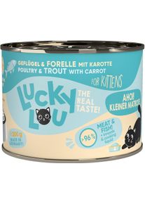 Lucky Lou Lifestage Kitten Nassfutter mit Geflügel & Forelle, 6x200g
