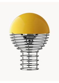 Verpan Malá přenosná stmívatelná stolní LED lampa Wire, Design Verner Panton Žlutá, Stříbrná Umělá hmota, Kov Ø 18 cm, V 25 cm