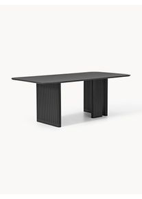 Kulatý jídelní stůl z dubového dřeva Jolka, v různých velikostech Černá Dřevo, Masivní dřevo Š 200 cm, H 105 cm | Westwing Collection
