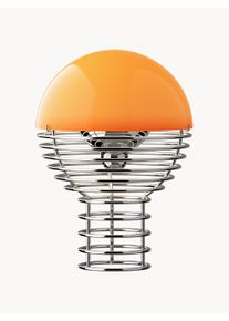 Verpan Malá přenosná stmívatelná stolní LED lampa Wire, Design Verner Panton Oranžová, Stříbrná Umělá hmota, Kov Ø 18 cm, V 25 cm