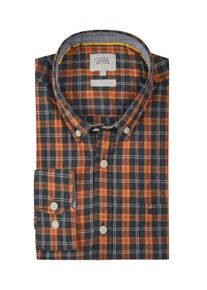 Velk&eacute; Velikosti - Camel Active - Kostkovan&aacute; bavlněn&aacute; ko&scaron;ile s n&aacute;prsn&iacute; kapsou - XXL - Oranžov&yacute;