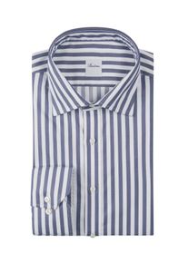 Stenstr&ouml;ms Velk&eacute; Velikosti - Stenstr&ouml;ms - Pruhovan&aacute; keprov&aacute; ko&scaron;ile z dvojit&eacute; bavlny - 45 - N&aacute;mořnick&aacute; Modr&aacute;