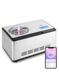 Klarstein Dolce Bacio Smart, zmrzlinovač, jogurtovač, 2 l, kompresor, WiFi, dotykov&yacute; displej, nerezov&aacute; ocel