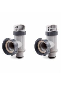 Intex Ventile für Filterpumpen mit integriertem Kugelhahn, Ø 38mm und 2" Anschluss, 2 Stück
