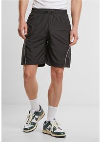 Urban Classics - Piped Panel Black - Šortky - Černá - L - Skořápka: 100% Polyester; Podšívka: 100% Polyester,Syntetika