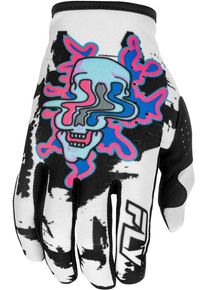 Fly Racing Lite Warp Special Edition, gloves , color: White/Black/Pink/Blue , size: XL