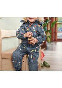 Tchibo - Dětská softshellová kombinéza - pro miminko - vel. 74/80 - barva: modrá/květovaný