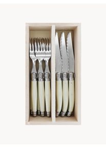 Laguiole by André Verdier Sada vysoce leštěných příborů Debutant, pro 6 osob (12 dílů) Světlé dřevo, Stříbrná, Bílá Dřevo, Umělá hmota, Kov Pro 6 osob