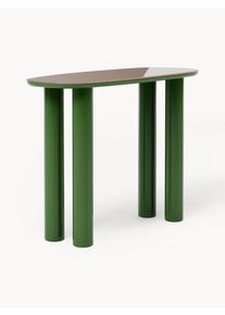 Konzolový stolek se skleněnou deskou Beni Zelená, Pudrová Dřevo, Sklo Š 105 cm, V 80 cm | Westwing Collection