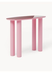 Konzolový stolek se skleněnou deskou Beni Růžová Dřevo, Sklo Š 105 cm, V 80 cm | Westwing Collection