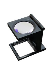 Kovov&aacute; textiln&iacute; lupa, 6n&aacute;sobn&eacute; zvět&scaron;en&iacute;, nezkresluje, čern&aacute;