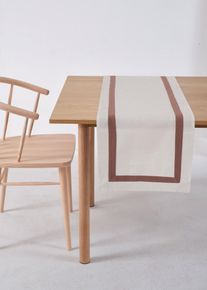 Běhoun na stůl s barevným okrajem z organické bavlny | Béžová | Vel. 30x180 cm | 100% bavlna| bonprix