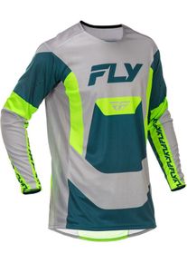 Fly Racing Lite, jersey , color: Petrol/Grey/Neon-Yellow , size: XL